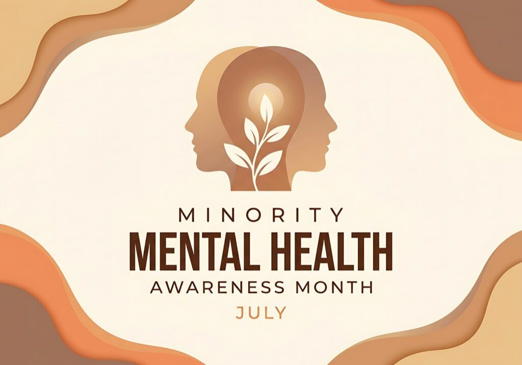Minority mental health awareness month july awareness month july celebrating support for diverse mental wellbeing and emotional health initiatives and understanding.